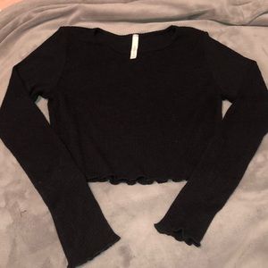 long sleeve black top